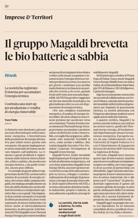 MGE su Sole 24 Ore